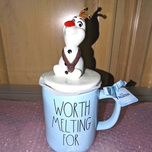 Rae Dunn Disney Frozens Olaf worth melting for mug.Disney collectibles htf